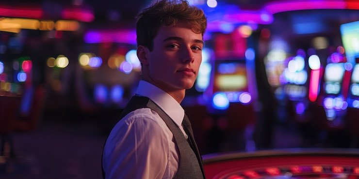 Live blackjack table with dealer and player cards visible on multiple camera feeds